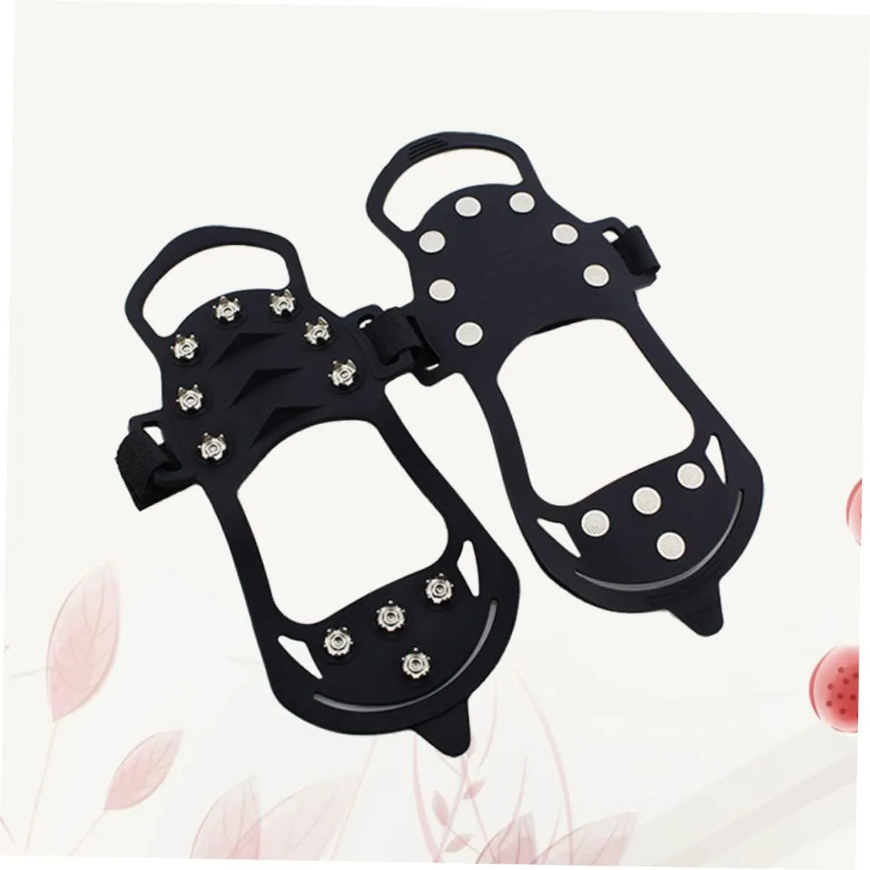 1 Pair 11 Shoes Cover Crampons Bike Cage Bottle Cage Orange Beach Wall Decor Non-Slip Spikes Climbing