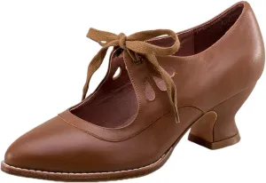 1920S Shoe for Women Vintage Mary Janes Lace Up Bridal Shoes Closed Toe Dress Shoe Chunky Heel Pumps Wedding Shoes