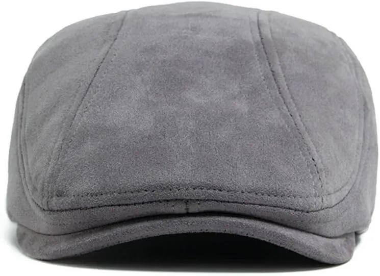 2025 Men's Classic Newsboy Hat Suede Fabric Flat Ivy Cap Fashion Gatsby Hat Vintage Casual Stretch Cabbie Driving Cap