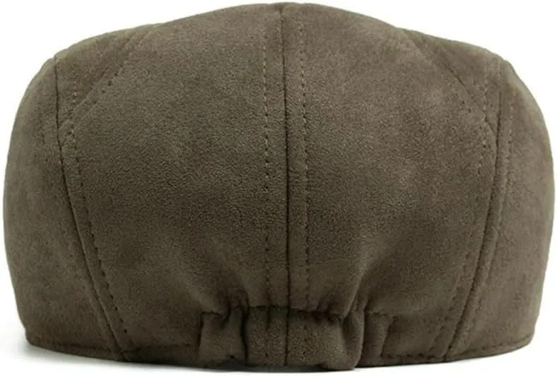 2025 Men's Classic Newsboy Hat Suede Fabric Flat Ivy Cap Fashion Gatsby Hat Vintage Casual Stretch Cabbie Driving Cap