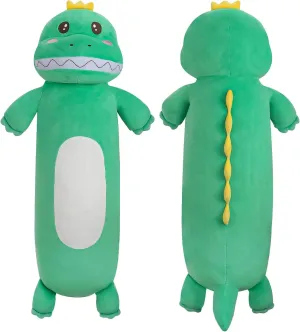 22'' Long Dinosaur Plush Body Pillow, Cute Green Dinosaur Stuffed Animals, Soft Body Pillow Dinosaur Squishy Plushies Toy, Gifts for Kids Boys Girls, Birthdays