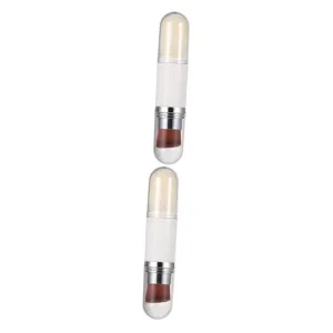 2pcs Telescopic Makeup Brush Tool Portable Brush Soft Man-made Fibers for Precision Highlighting under Eye Concealer for Makeup Artists Beginners
