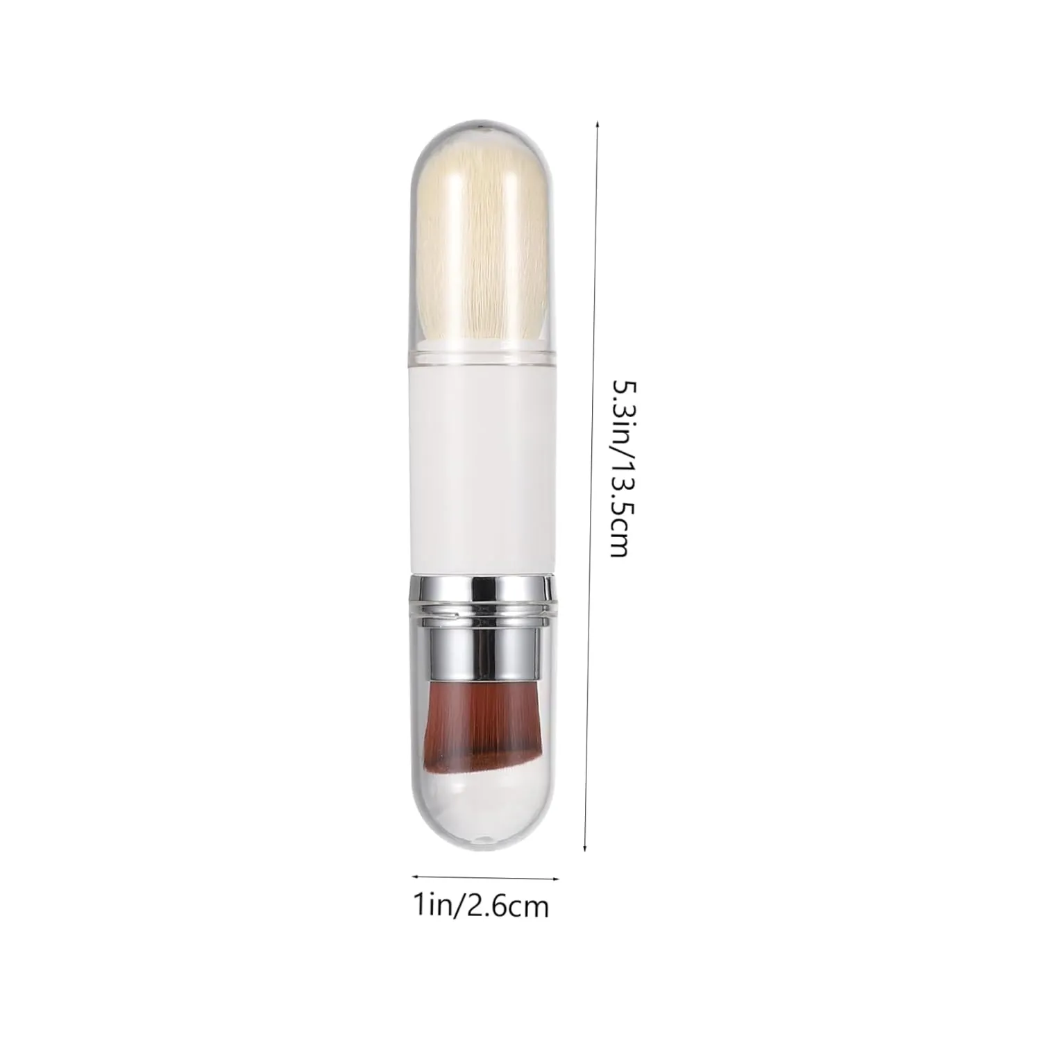 2pcs Telescopic Makeup Brush Tool Portable Brush Soft Man-made Fibers for Precision Highlighting under Eye Concealer for Makeup Artists Beginners
