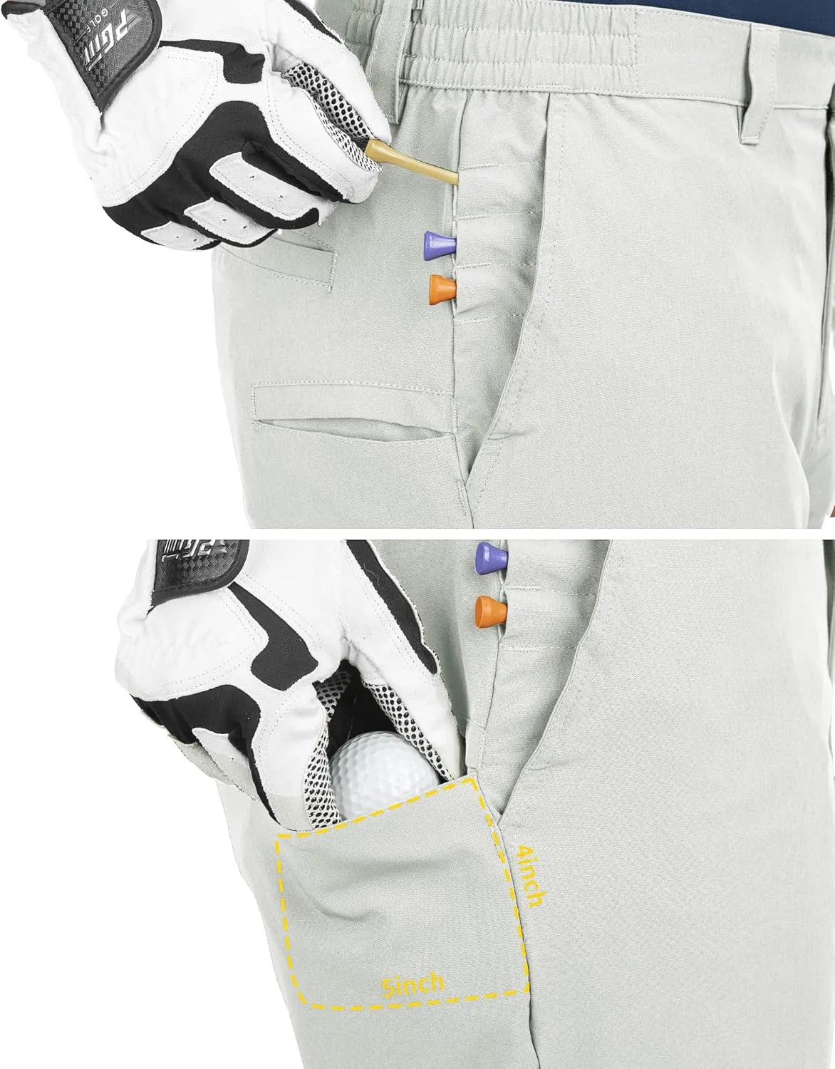 33,000ft Men's Golf Shorts 9" Dry Fit Stretch Golf Short UPF 50  Lightweight Flat Front Golf Shorts with Pockets