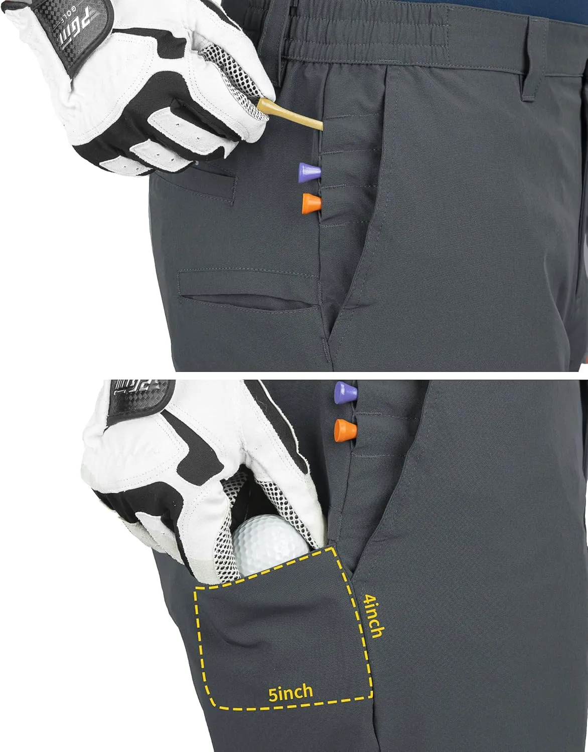 33,000ft Men's Golf Shorts 9" Dry Fit Stretch Golf Short UPF 50  Lightweight Flat Front Golf Shorts with Pockets