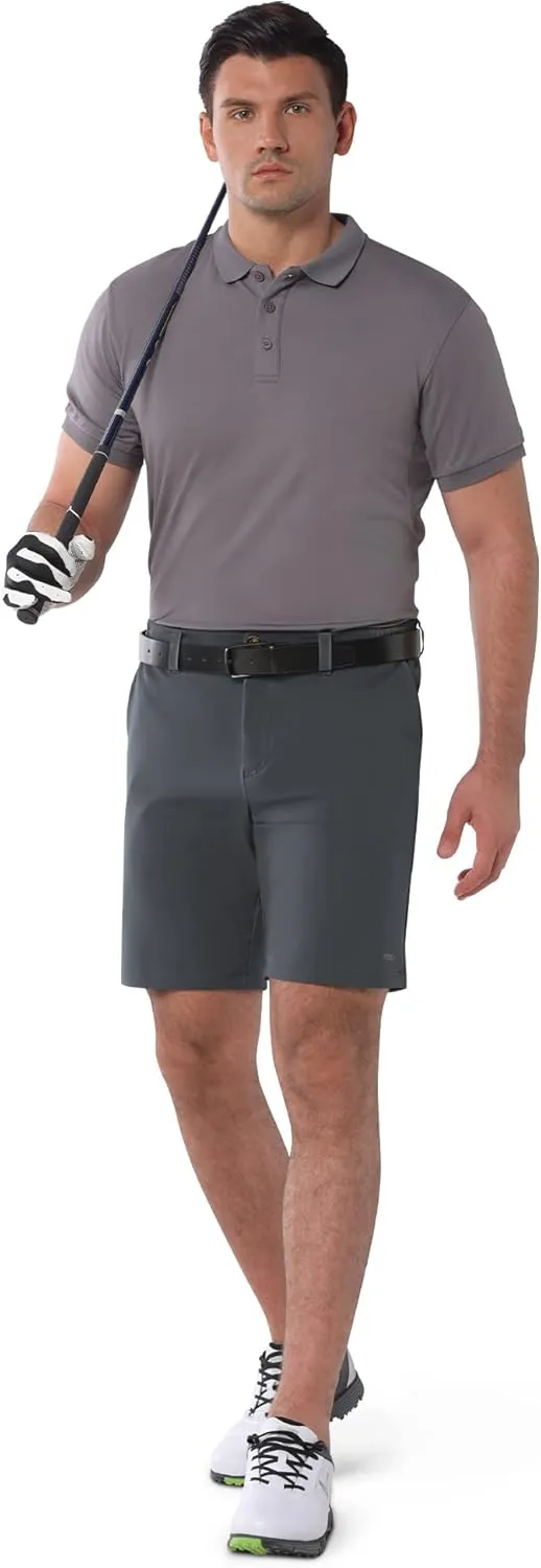 33,000ft Men's Golf Shorts 9" Dry Fit Stretch Golf Short UPF 50  Lightweight Flat Front Golf Shorts with Pockets