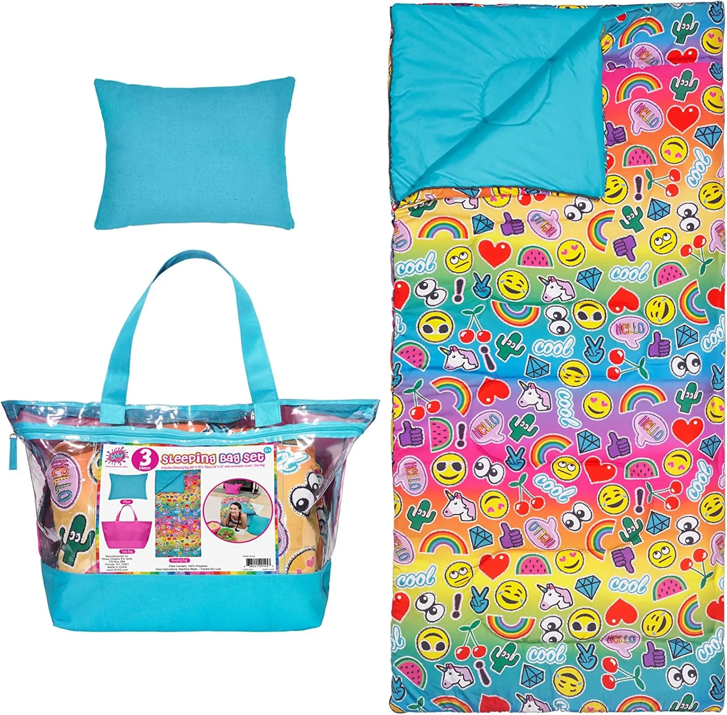 3C4G EmojiPatch 3 Piece Spectacular Sleeping Bag Set