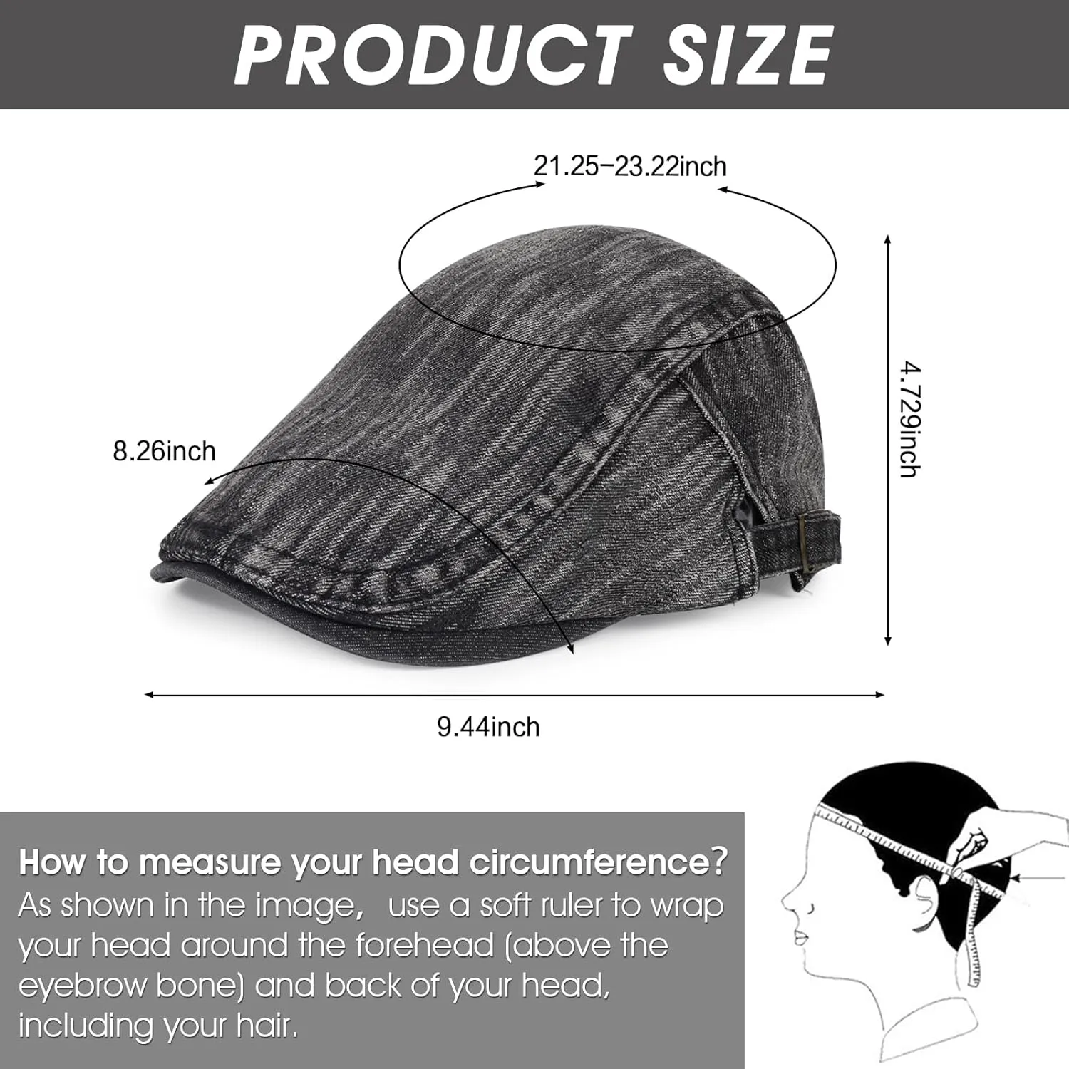 3Pcs Men's Newsboy Caps Washing Cotton Cooling Lightweight Scally Cap for Men Adjustable Flat Cap