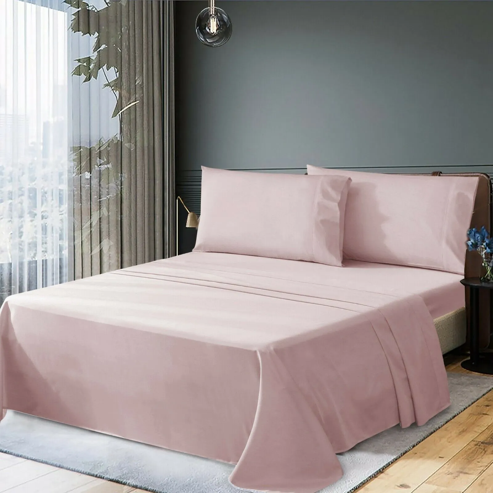 4Pcs Flat And Fitted Sheet Sets