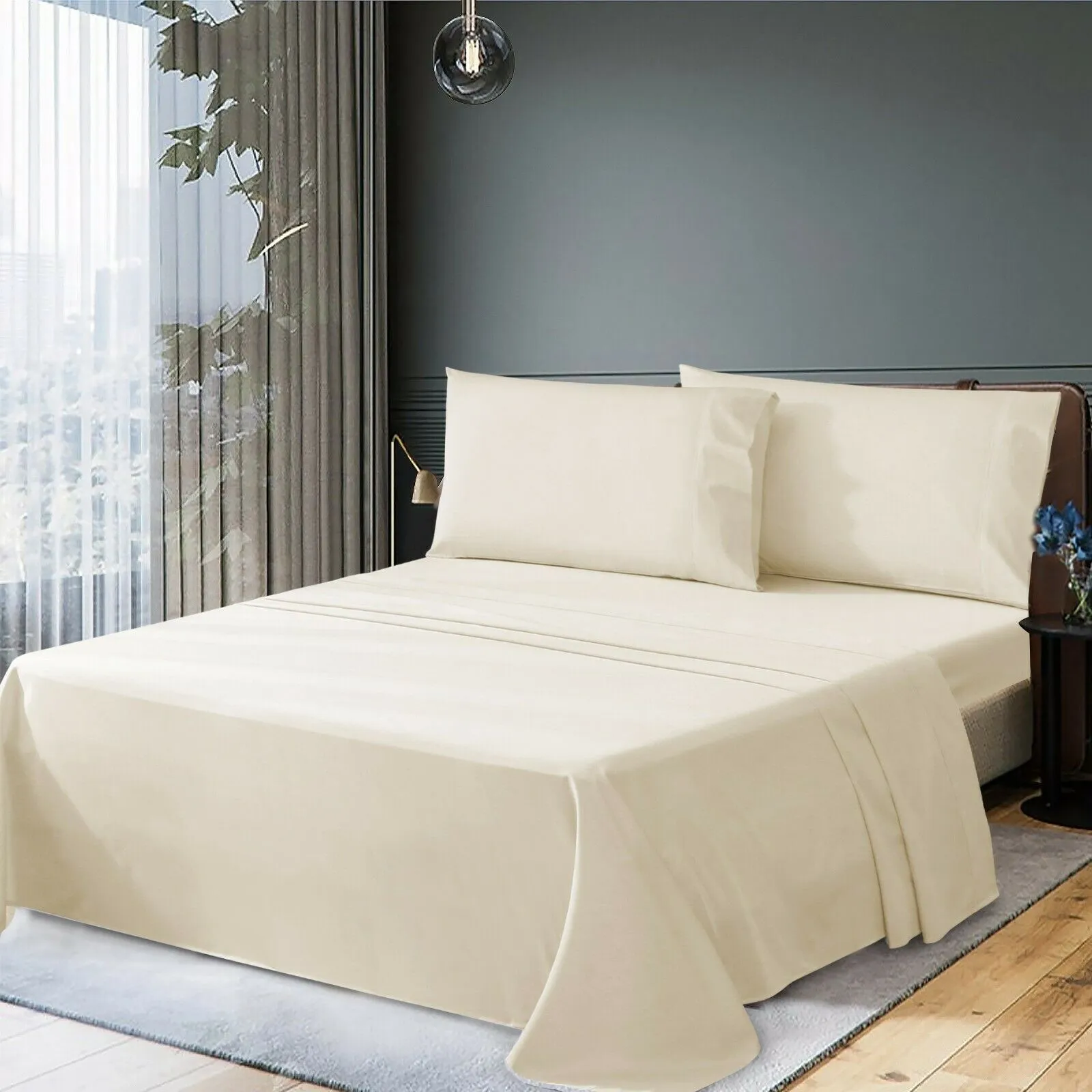4Pcs Flat And Fitted Sheet Sets