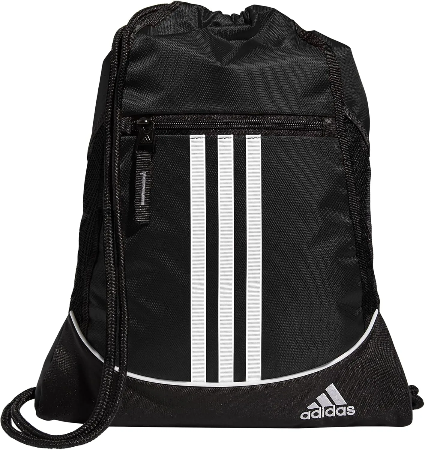 adidas Alliance Sackpack, Drawstring, Lightweight Small Gym Bag for Women, Soccer Backpack, Black, One Size