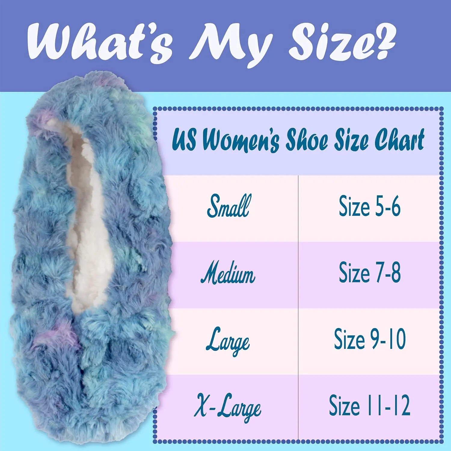 Adult Super Soft Warm Cozy Fuzzy Tie Dye Slippers Non-Slip Lined Socks, Indoor Travel Home Slippers, 2 Pairs