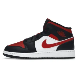 Air Jordan 1 Mid Black Fire Red (GS)