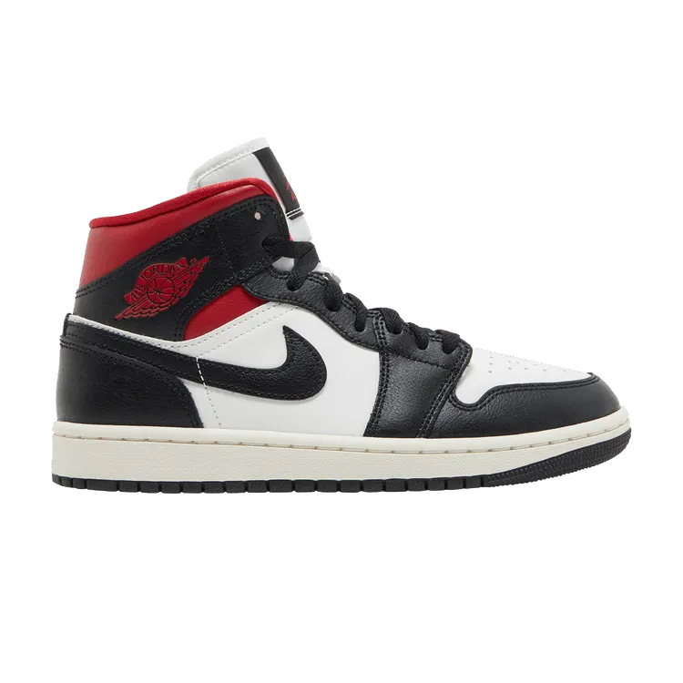 Air Jordan 1 Mid 'Black Off White Gym Red' (WMNS)
