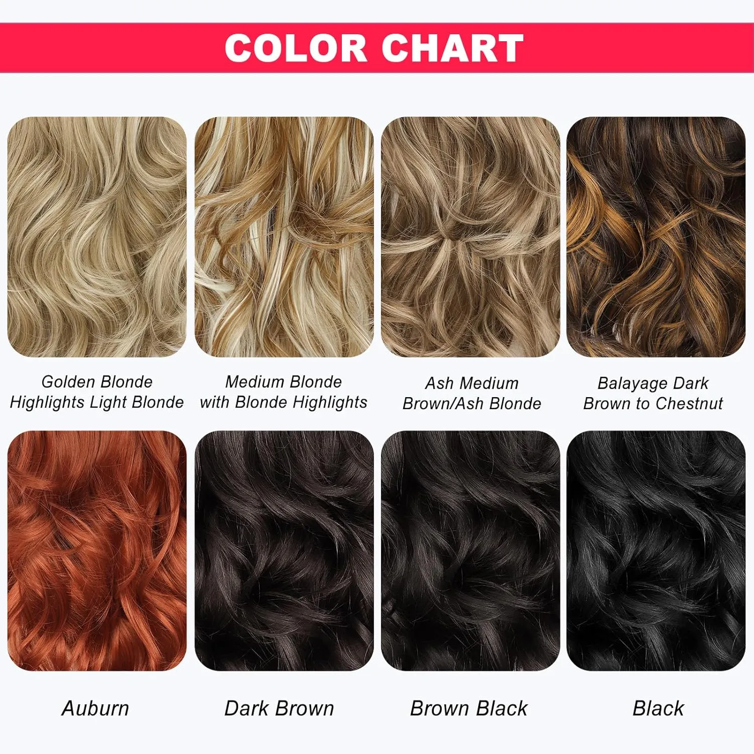 ALXNAN Long Wavy Hair Extensions for Women, Clip in Hair Extensions Clip Ins Soft Full Head Synthetic Hairpieces 20 Inch Balayage Dark Brown to Chestnut