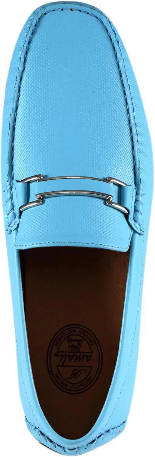 Amali Cola - Driving Moccasins for Men – Mens Slip On Loafers, Moccasins, Slip-on Dress Shoes - Driving Loafers with Matching Color Bit