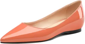 AMBELIGHT Comfy Flats for Women Pointed Toe Slip On Pumps Business Dress Shoe