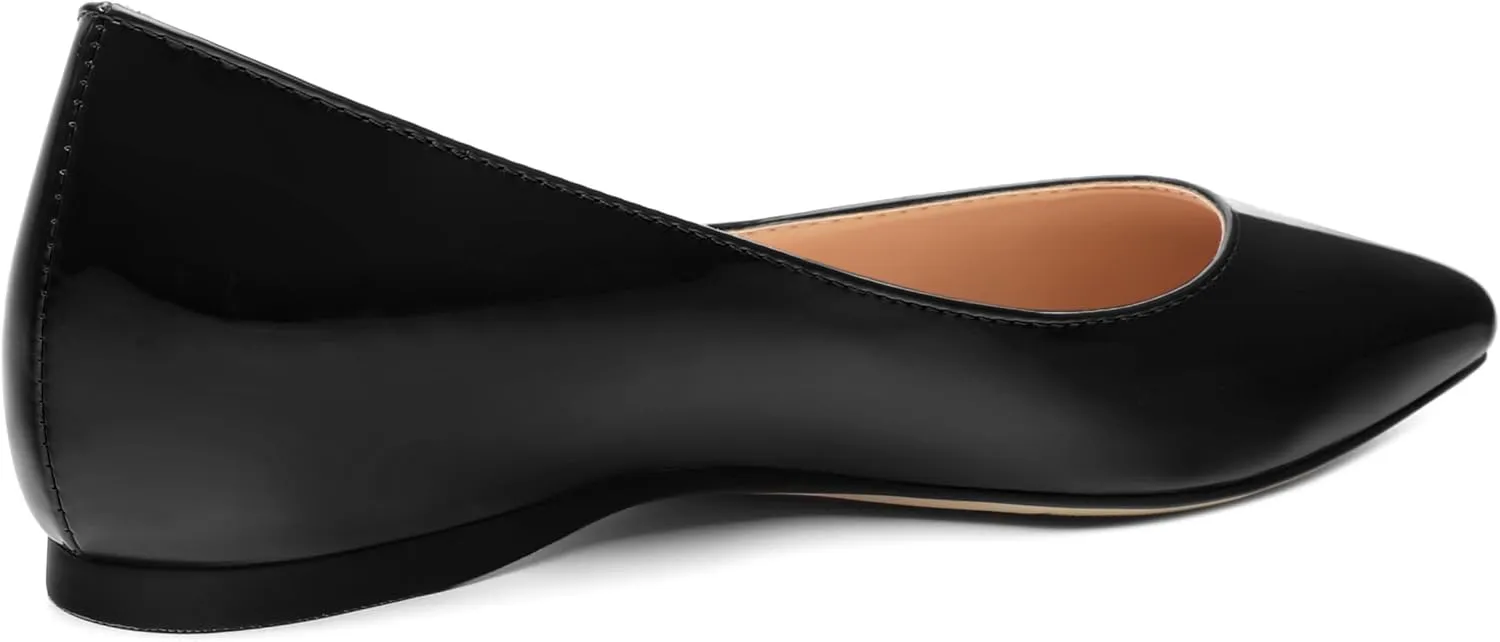 AMBELIGHT Comfy Flats for Women Pointed Toe Slip On Pumps Business Dress Shoe