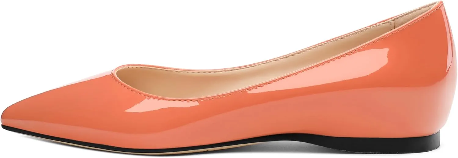 AMBELIGHT Comfy Flats for Women Pointed Toe Slip On Pumps Business Dress Shoe