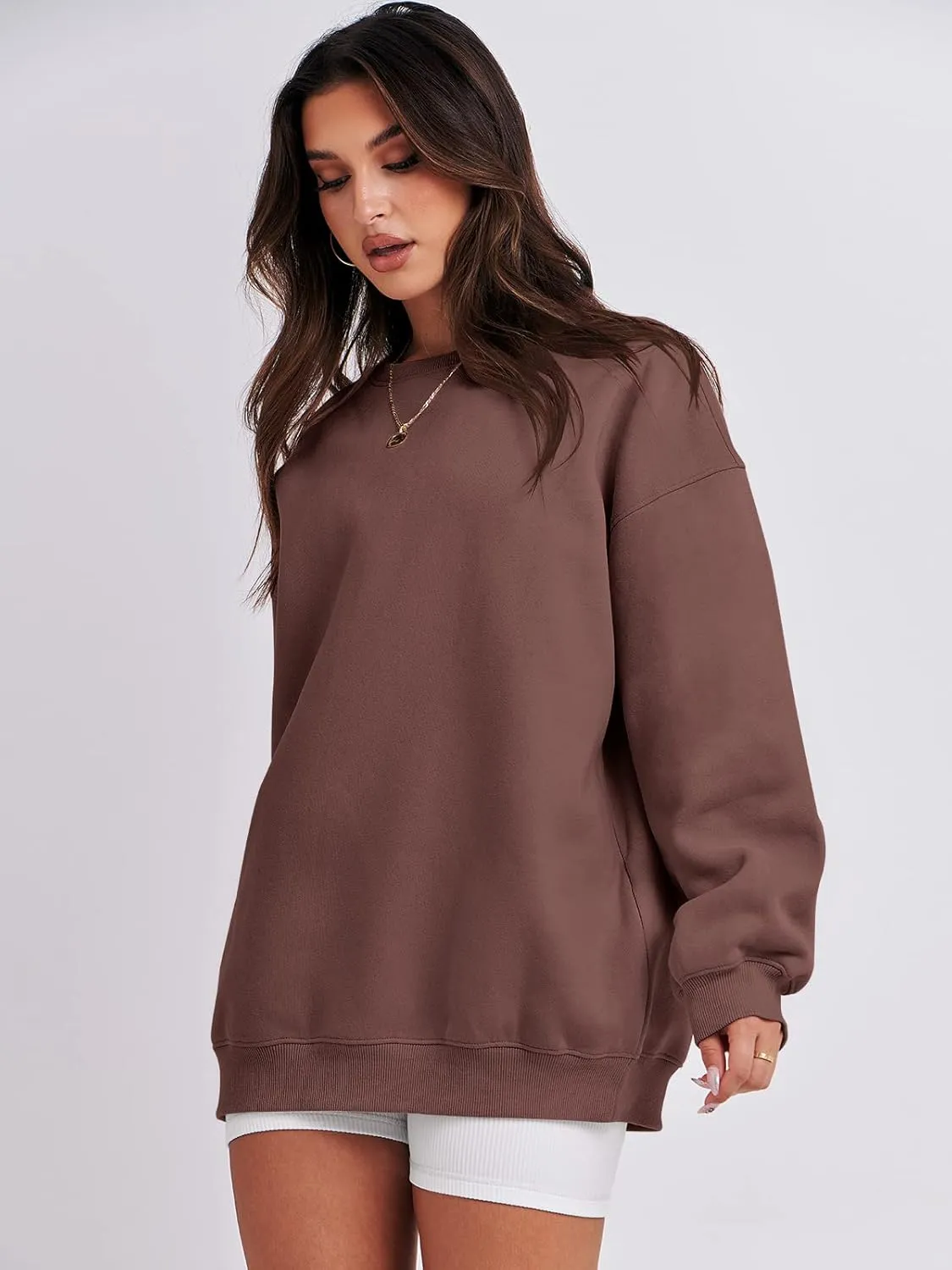 ANRABESS Oversized Sweatshirt for Women Crewneck Y2K Hoodies Fleece Casual Comfy Pullover Top Fall Outfits Clothes 2025