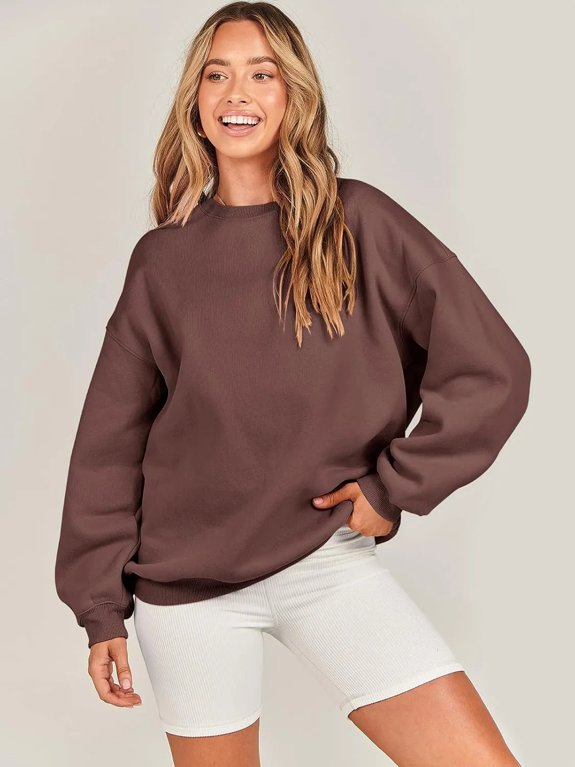 ANRABESS Oversized Sweatshirt for Women Crewneck Y2K Hoodies Fleece Casual Comfy Pullover Top Fall Outfits Clothes 2025