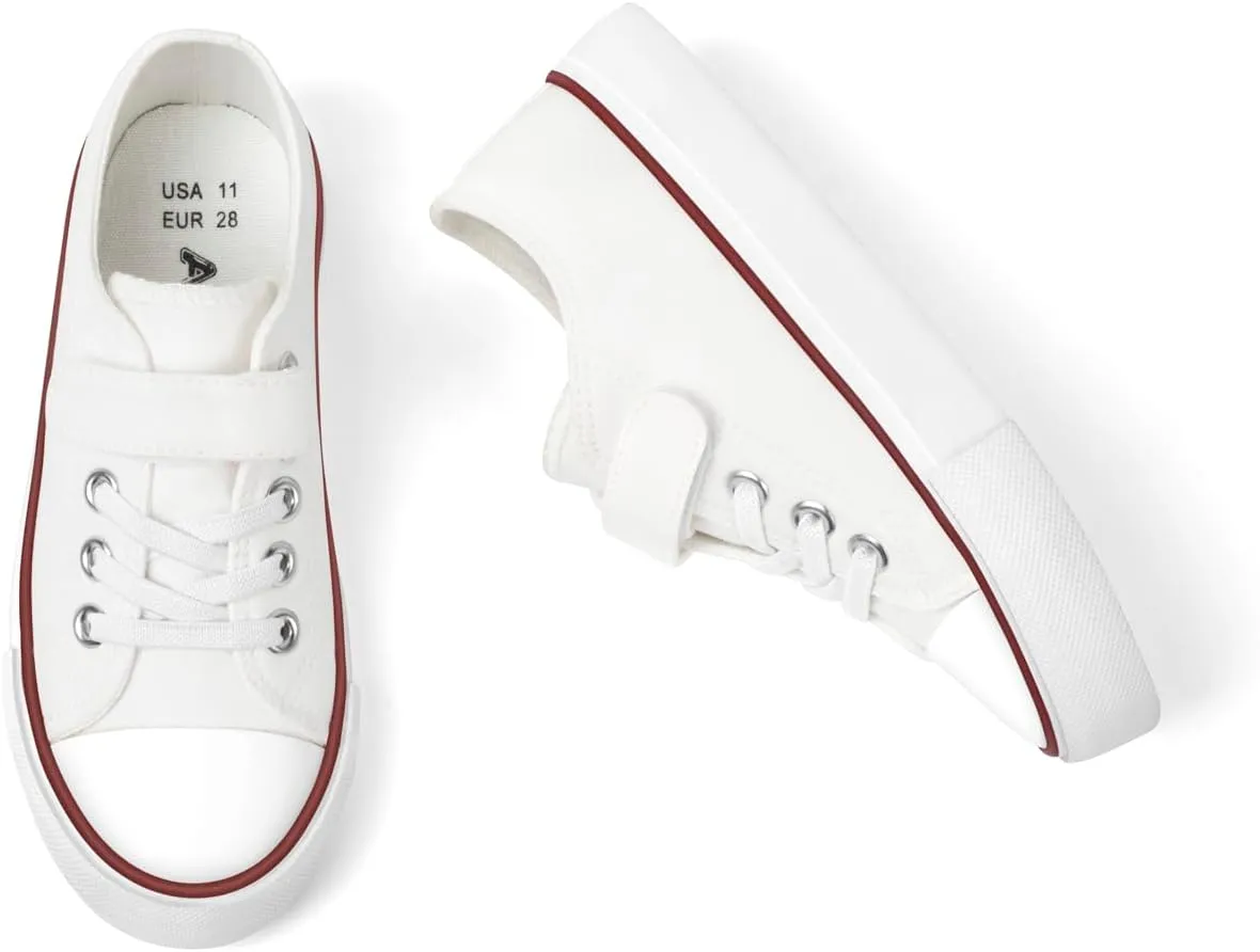 ANTLULU Boys and Girls Canvas Kid Shoes Adjustable Design Fashion Casual Sneakers