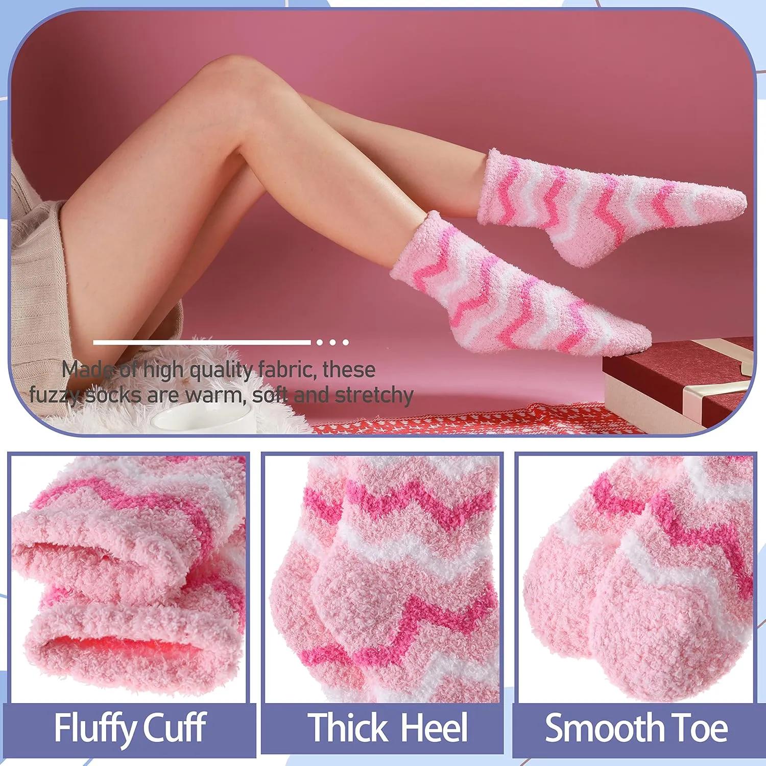 ANTSANG Women's Fuzzy Slipper Socks - Winter Fluffy Comfy Cozy Cabin Warm Home Socks