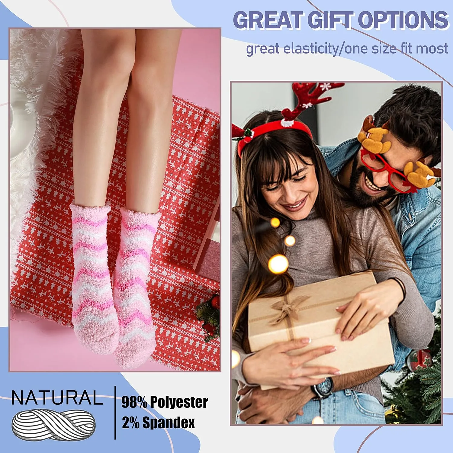 ANTSANG Women's Fuzzy Slipper Socks - Winter Fluffy Comfy Cozy Cabin Warm Home Socks