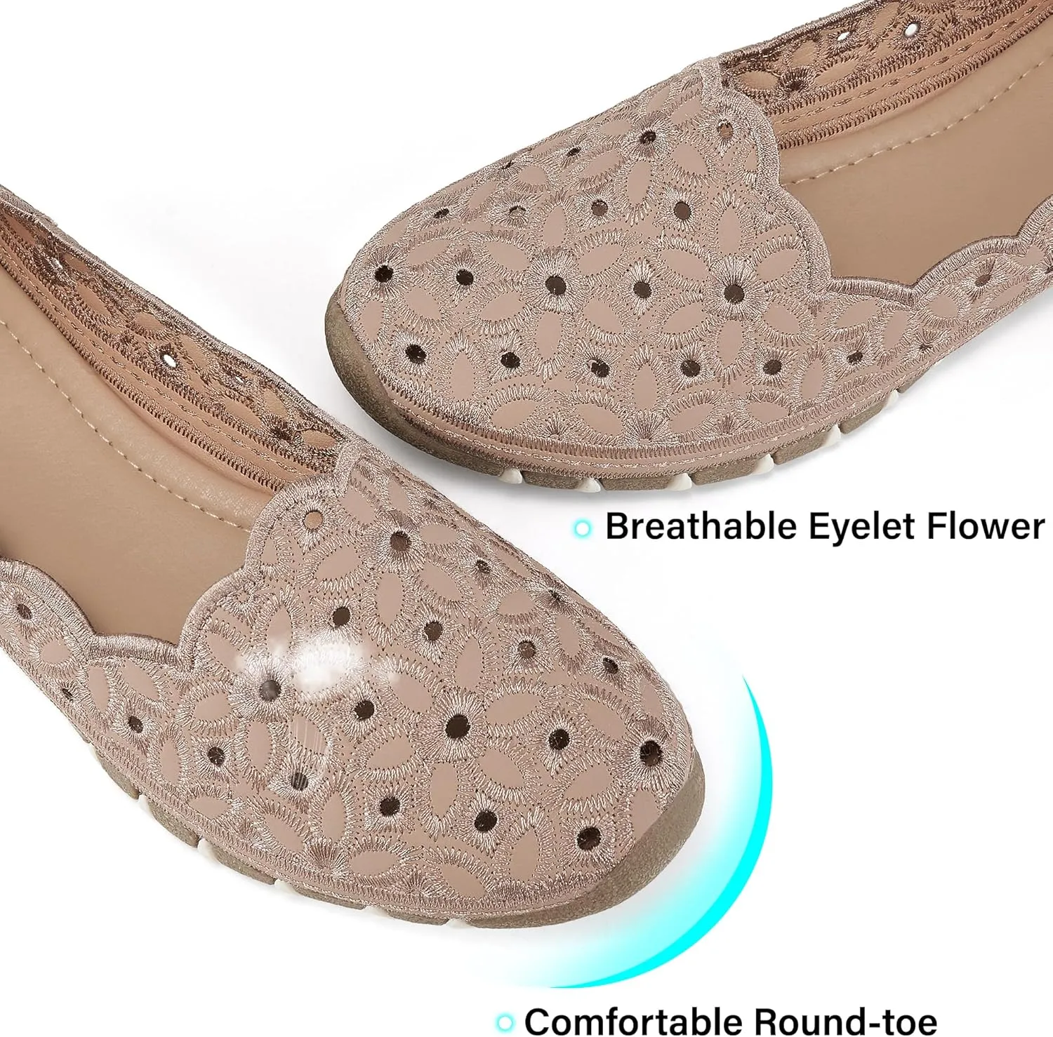 Aomigoct Shoes for Women Ballet Flats: Closed Toe Dress Flats Comfortbale Slip On Pointed Shoes Women Casual Ballets