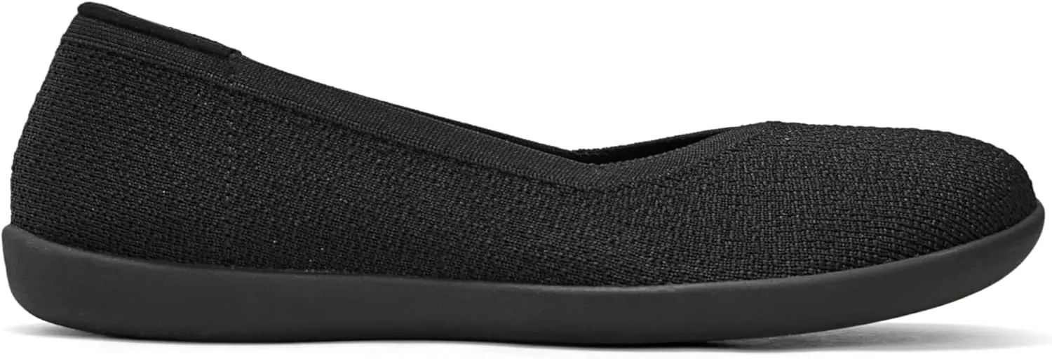 Arromic Wide Toe Box Flat Shoes Women Slip on Wide Width Flats Comfortable Ballet Flat Shoes Knit Dressy Washable Soft Walking Shoes
