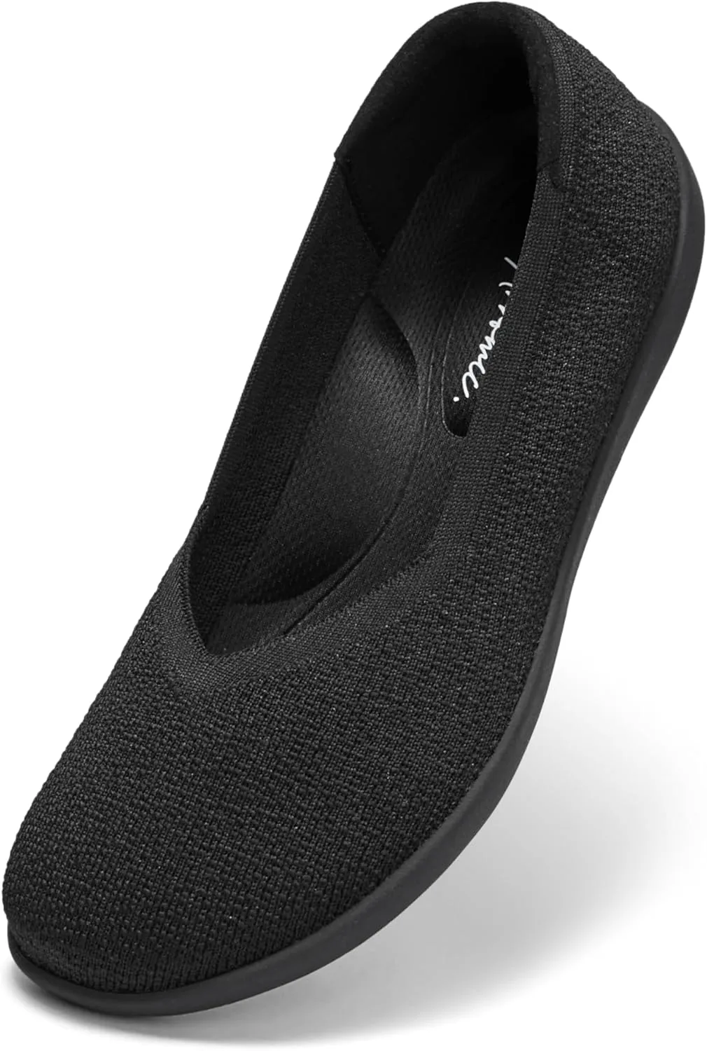 Arromic Wide Toe Box Flat Shoes Women Slip on Wide Width Flats Comfortable Ballet Flat Shoes Knit Dressy Washable Soft Walking Shoes