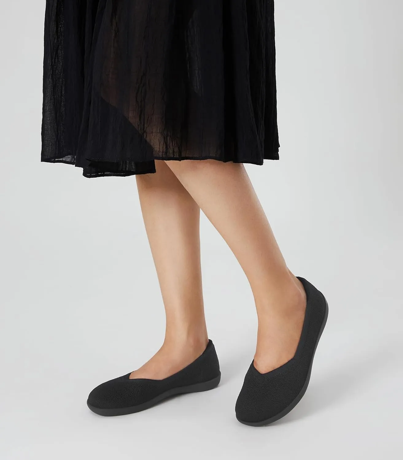 Arromic Wide Toe Box Flat Shoes Women Slip on Wide Width Flats Comfortable Ballet Flat Shoes Knit Dressy Washable Soft Walking Shoes