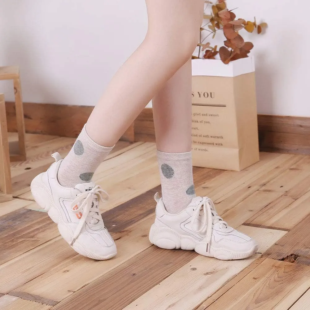 Artfasion Women's Toe Socks Cotton Comfy Low Cut Ankle with Reinforced Heel and Toe Crew Socks for Ladies