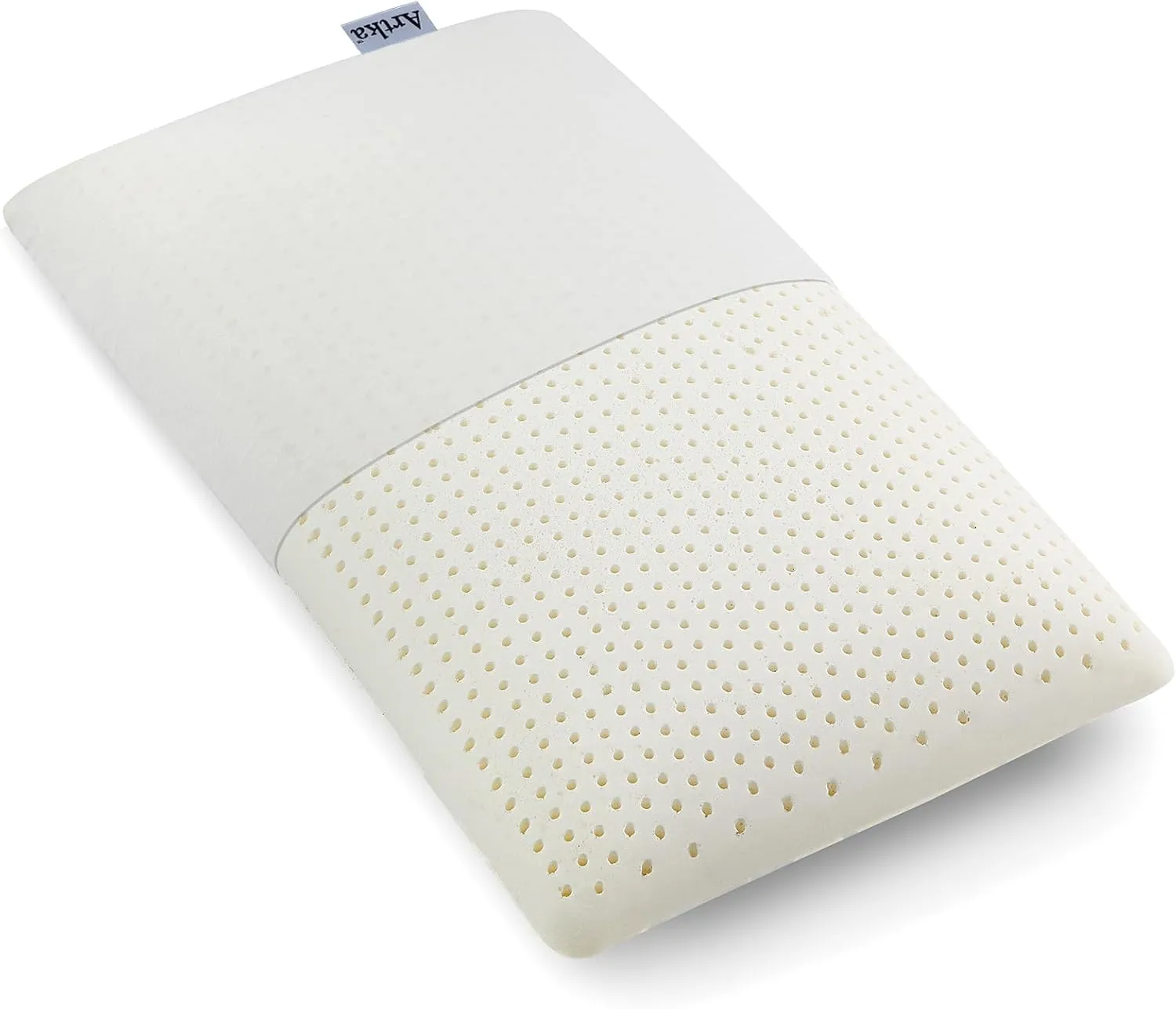 Artka Talalay 100% Natural Latex Pillow, Soft Bed Pillow for Sleeping with Removable Cotton Pillowcase, Premium Standard Size Sleeping Pillow Helps Relieve Pressure, No Memory Foam Chemicals