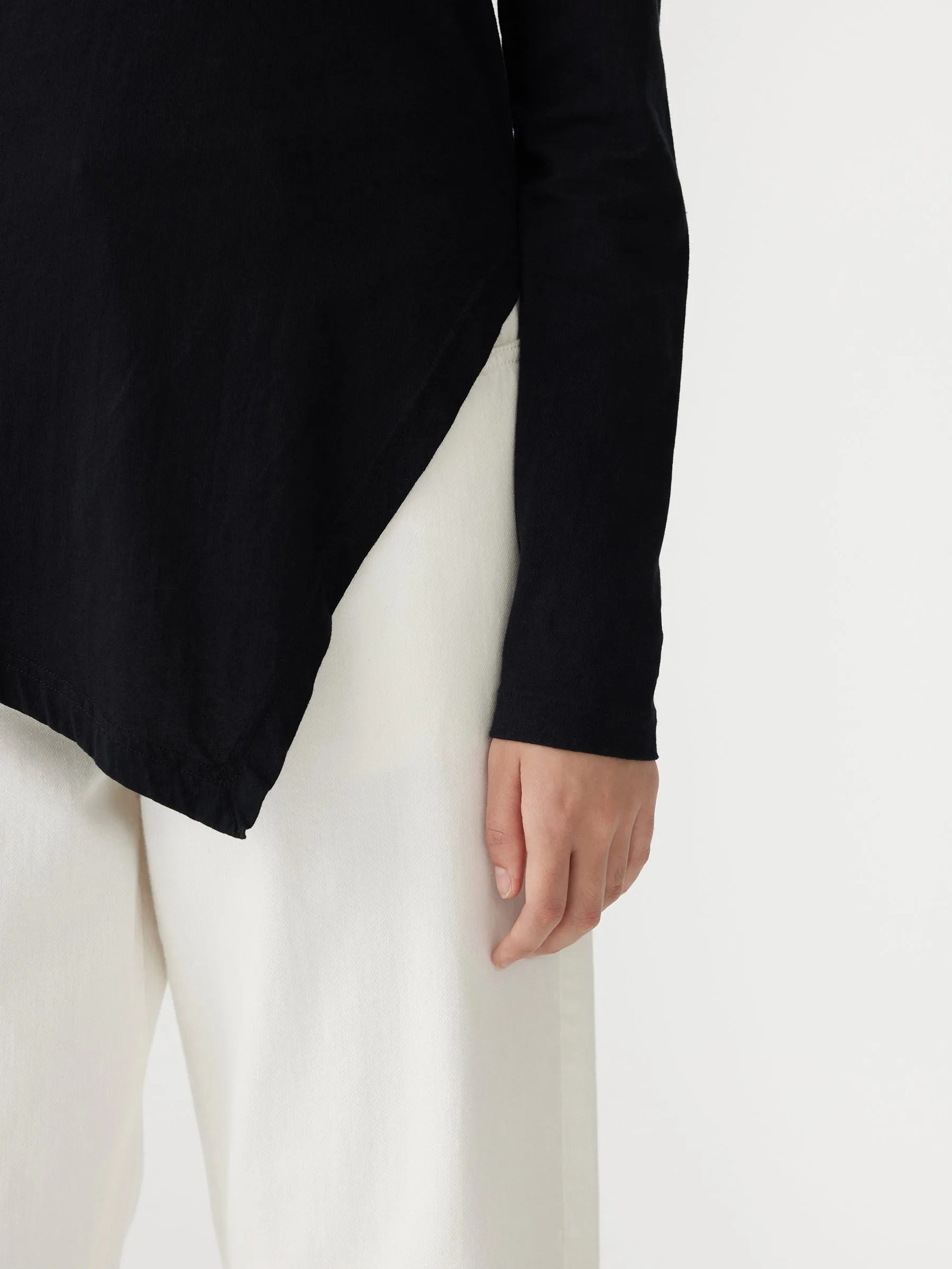 Asymmetric Split Long Sleeve T-Shirt