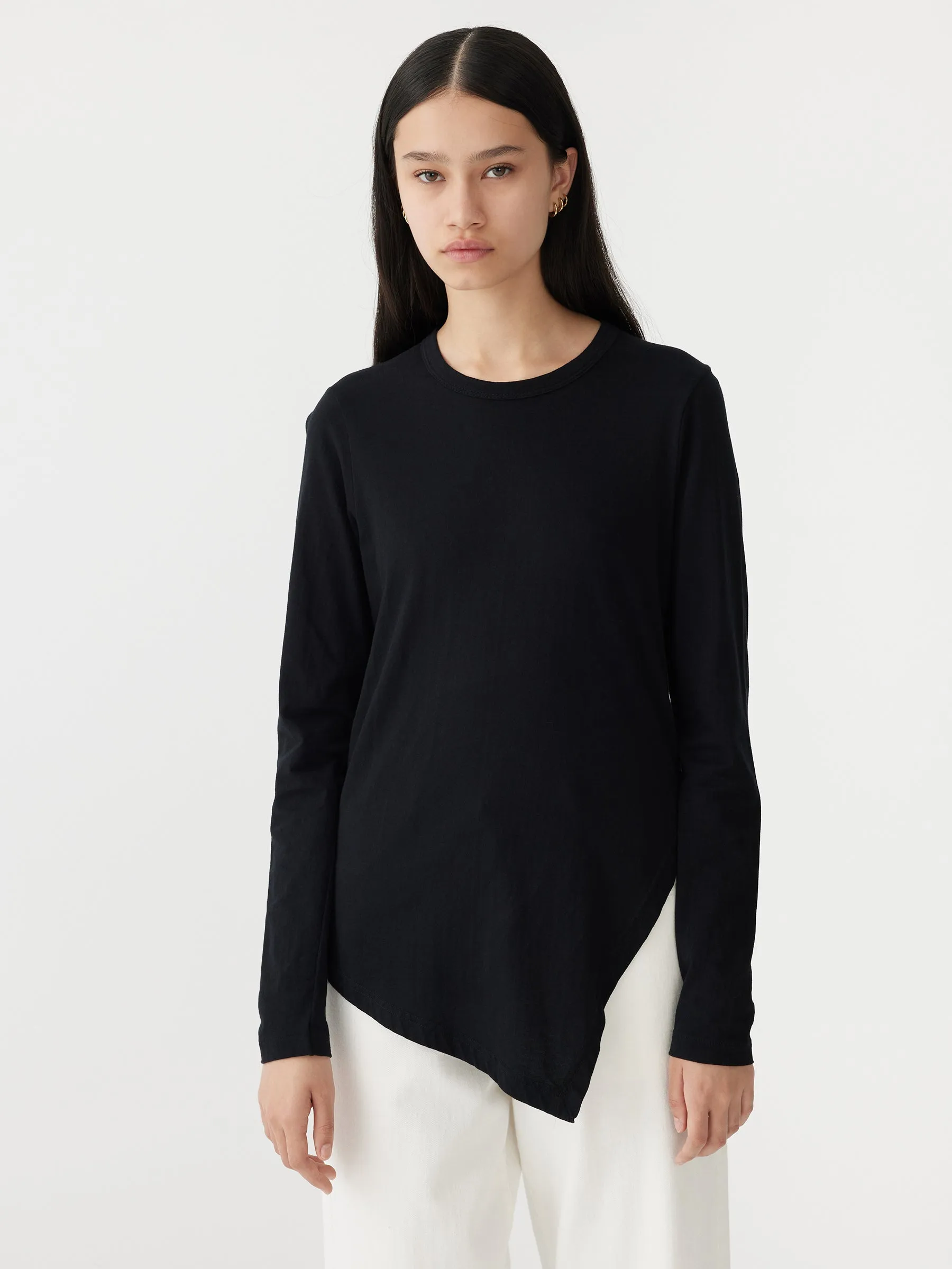 Asymmetric Split Long Sleeve T-Shirt