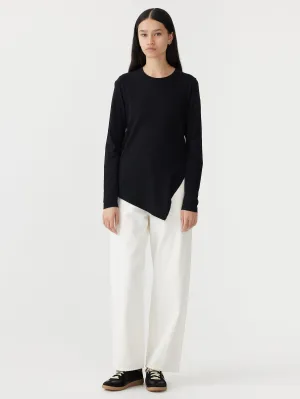 Asymmetric Split Long Sleeve T-Shirt