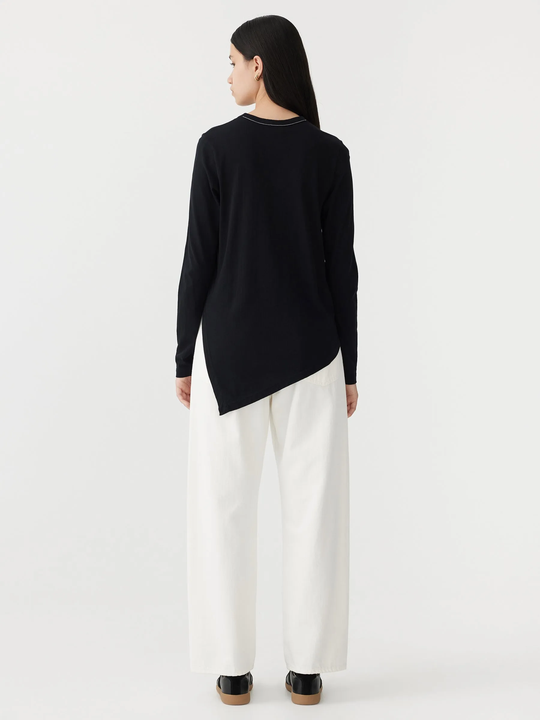 Asymmetric Split Long Sleeve T-Shirt