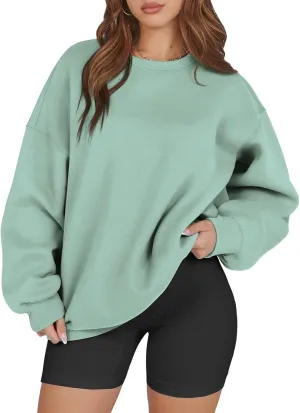 ATHMILE Oversized Sweatshirt for Women Crewneck Fleece Long Sleeve Pullover Hoodies Tops Fall Fashion Outfits Clothes 2025