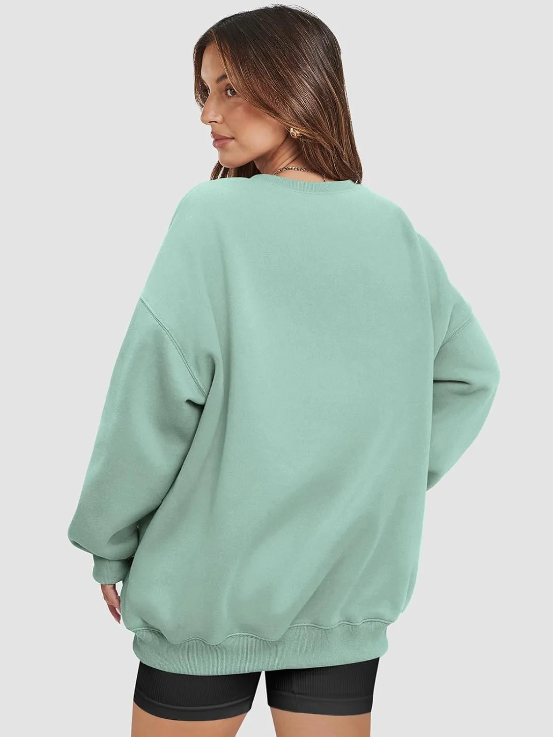ATHMILE Oversized Sweatshirt for Women Crewneck Fleece Long Sleeve Pullover Hoodies Tops Fall Fashion Outfits Clothes 2025