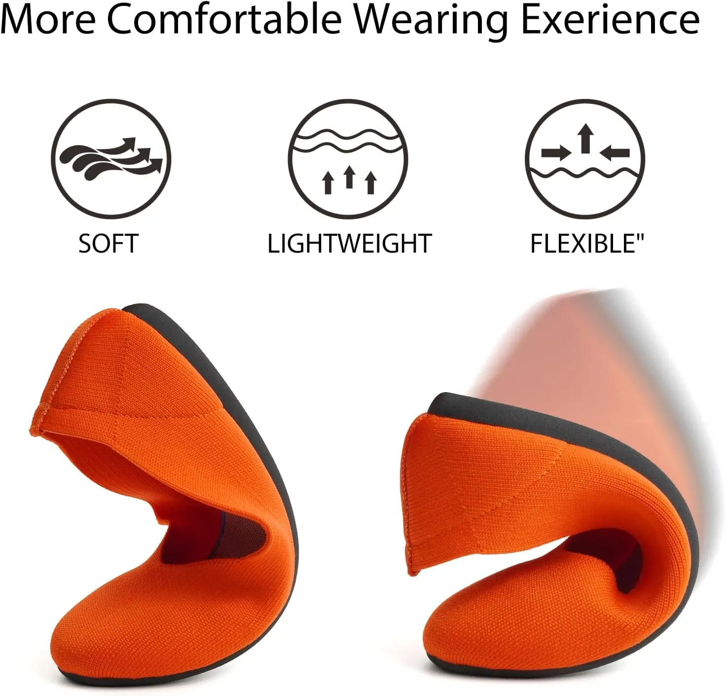 ATHMILE Women's Flat Ballet Shoes Knit Flat Shoes for Women Round Toe Slip on Women Flats for Dressy Casual Office Work Wedding Comfort Soft