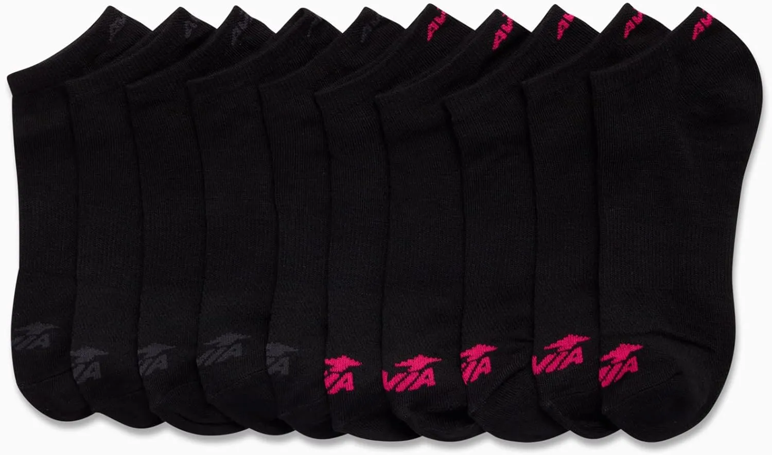 Avia Women's Athletic Low Cut Socks - 10 Pack Performance Stretch Cushioned Ankle Socks for Running and Workout (4-12)
