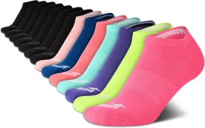 Avia Womens No Show Socks - 14 Pack Soft Stretch Moisture Wicking Athletic Low Cut Socks for Women (Size 4-9, Extended: 9-12)