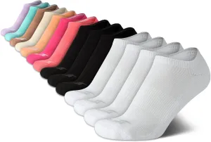 Avia Womens No Show Socks - 14 Pack Soft Stretch Moisture Wicking Athletic Low Cut Socks for Women (Size 4-9, Extended: 9-12)