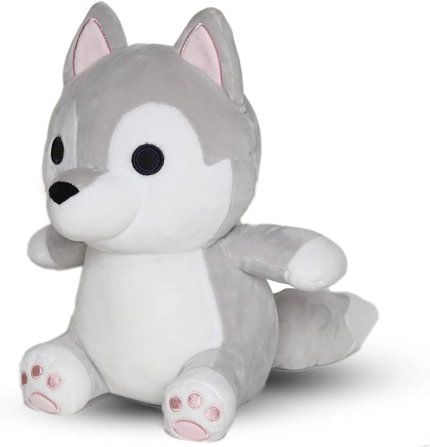 Avocatt Gray Wolf Plush Toy - 10 Inches Plushie Stuffed Animal - Hug and Cuddle with Squishy Soft Fabric and Stuffing for Boys and Girls