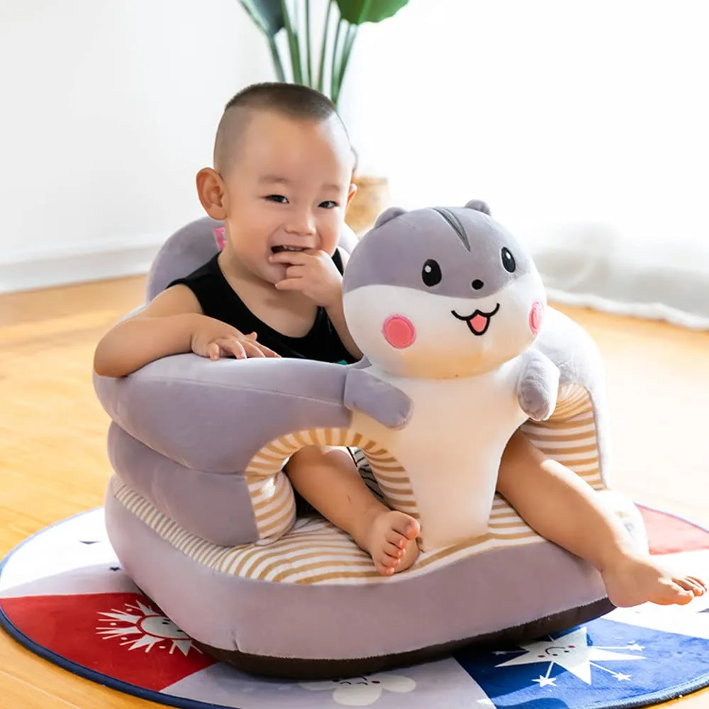 Baby Support Seat, Cute Baby Sofa Chair for Sitting Up, Comfy Plush Infant Seats (Hamster,W17.5 x H17.5)