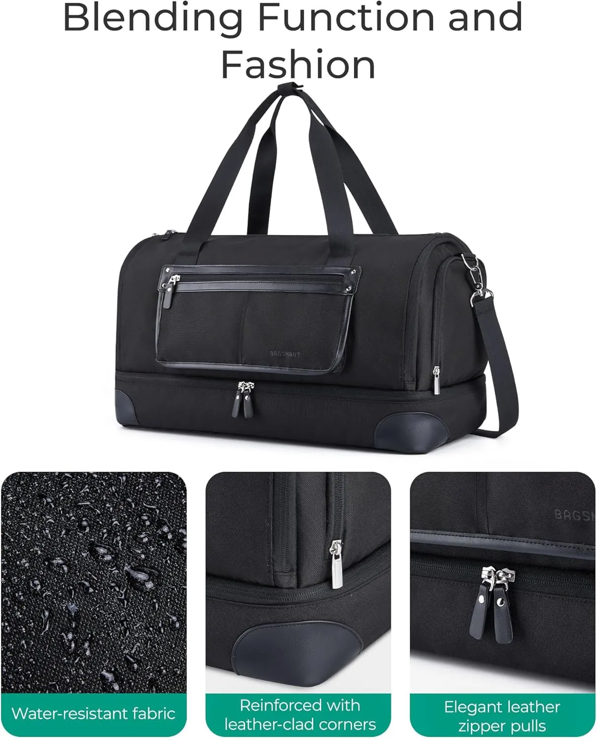 BAGSMART Garment Bags for Travel, Convertible Travel Garment Duffle Bag Suit Bags for Women, 2 in 1 Garment Bags with Shoe Compartment