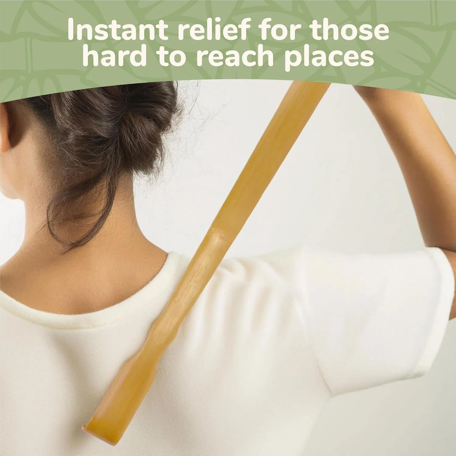 BambooMN 50 Pieces 25 Inch Extra Long Bamboo BackScratcher Shoehorn Plus Travel Size Back Scratcher