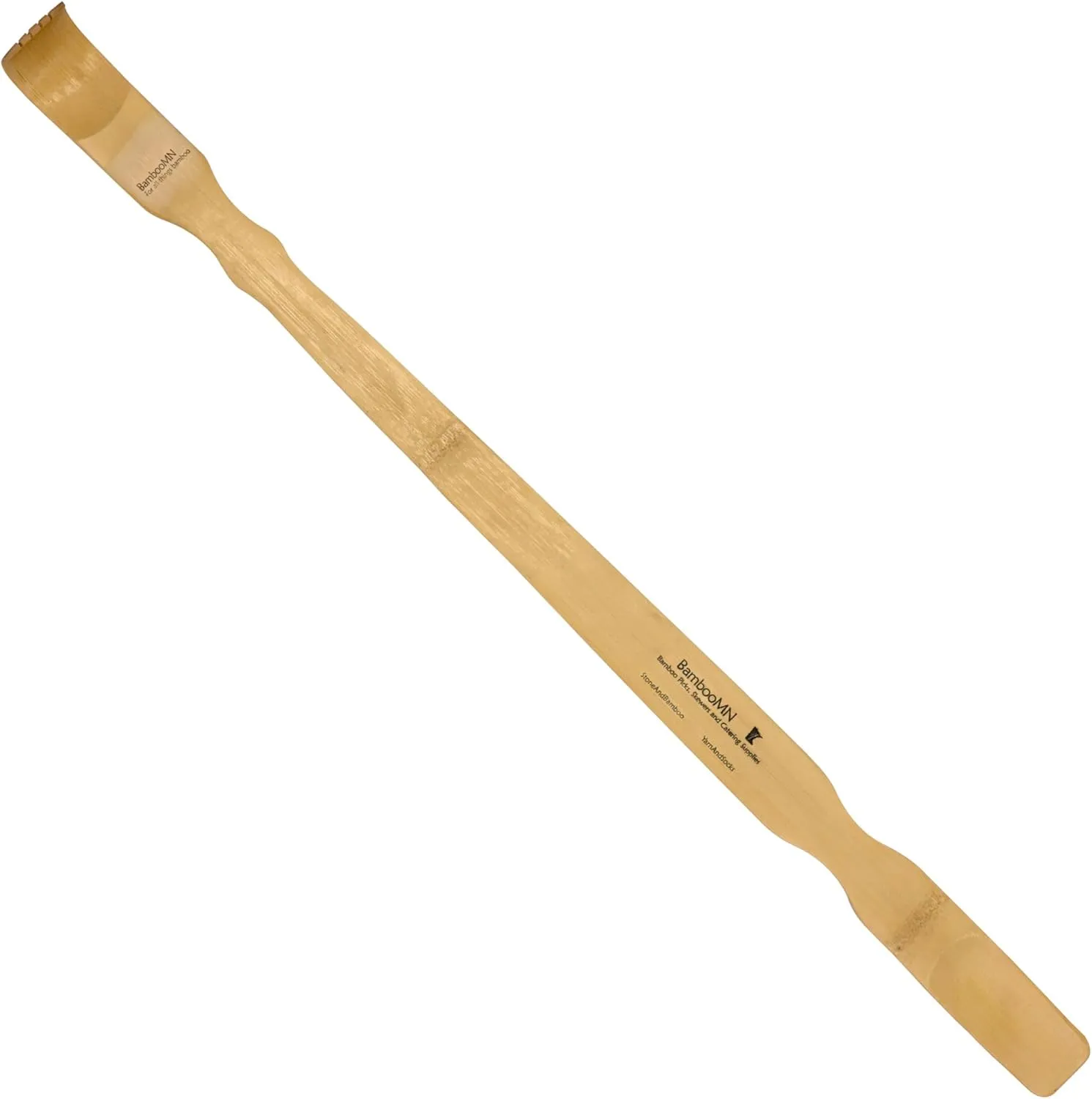 BambooMN 50 Pieces 25 Inch Extra Long Bamboo BackScratcher Shoehorn Plus Travel Size Back Scratcher