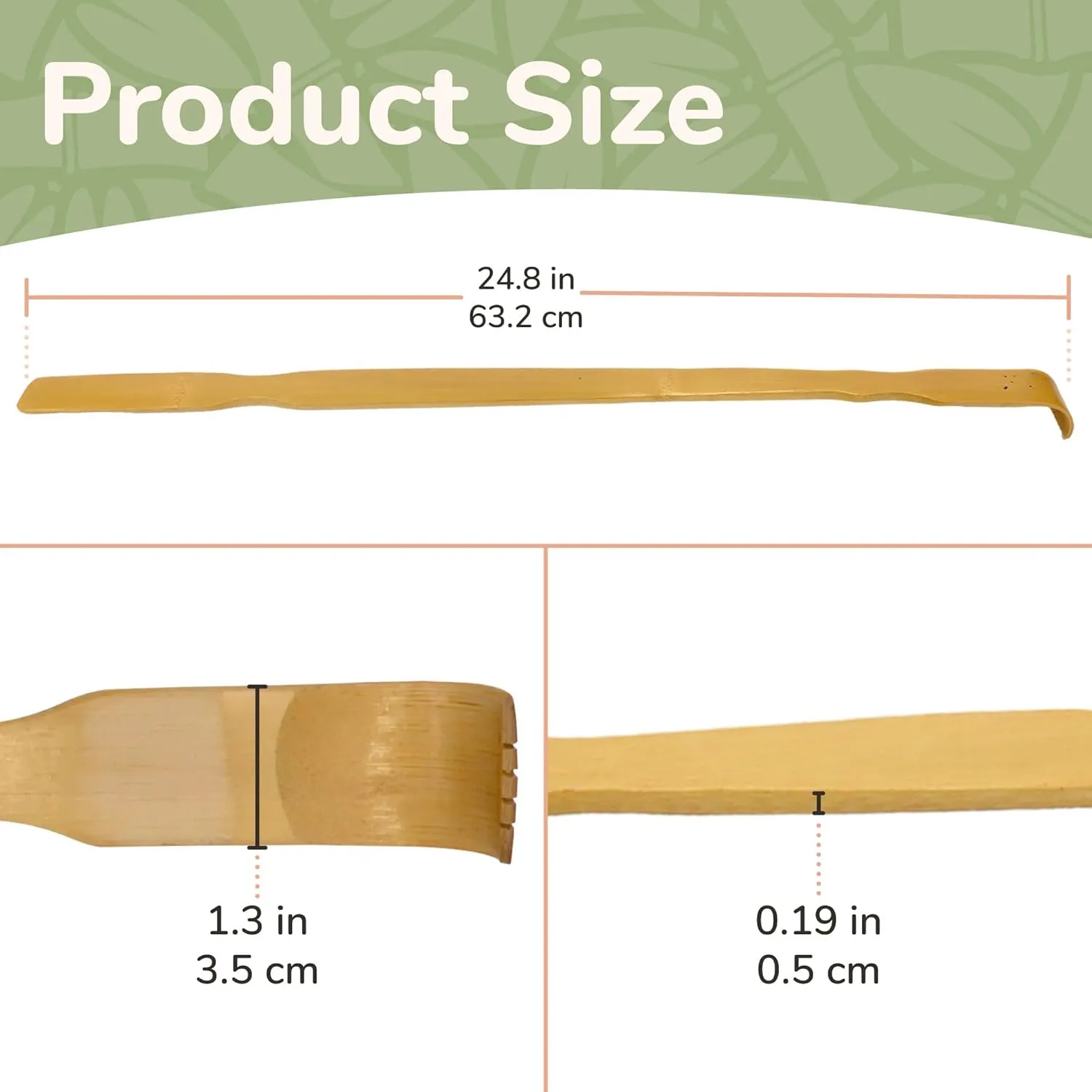 BambooMN 50 Pieces 25 Inch Extra Long Bamboo BackScratcher Shoehorn Plus Travel Size Back Scratcher